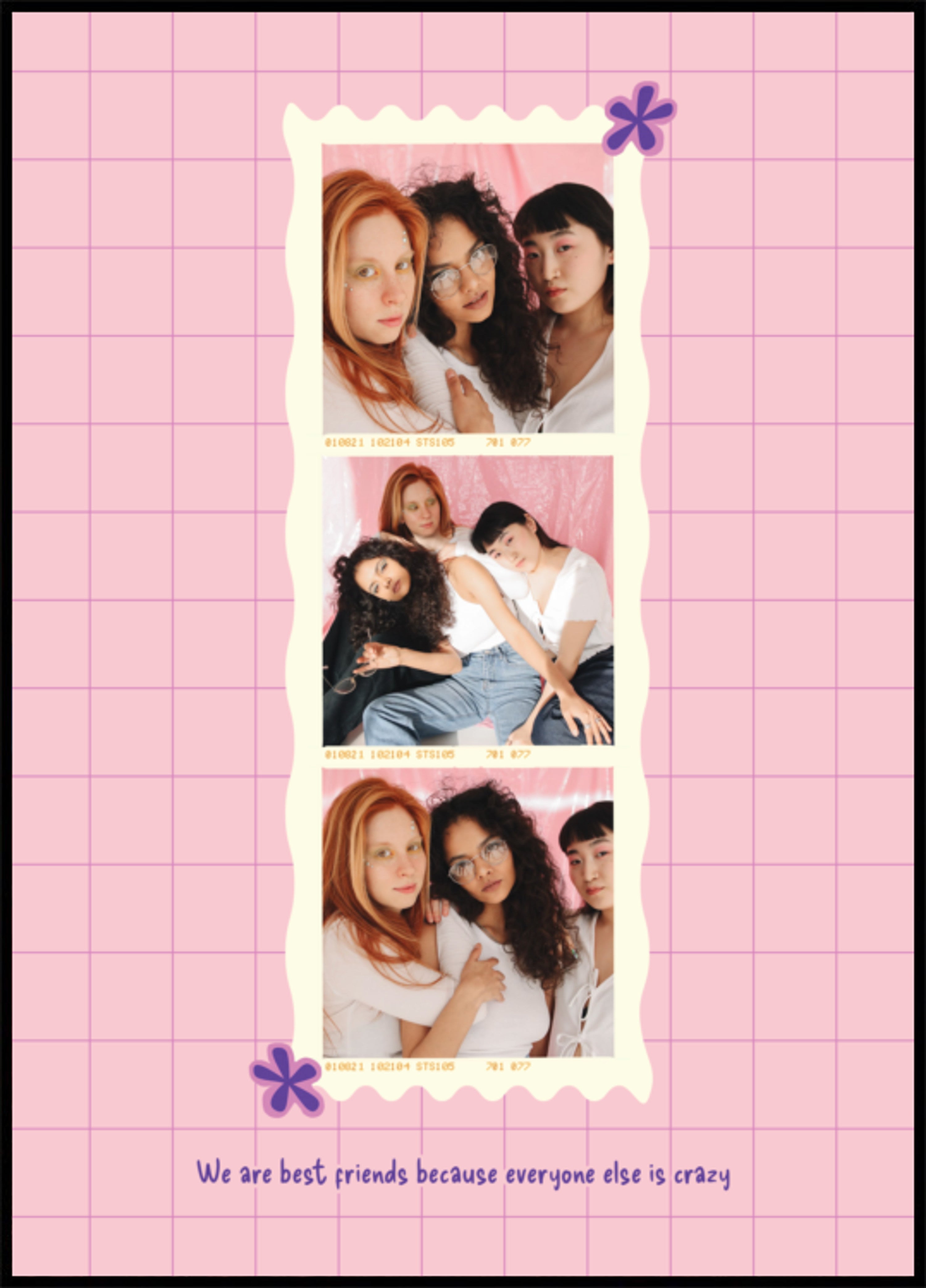 Pink Polaroid Strip Personal