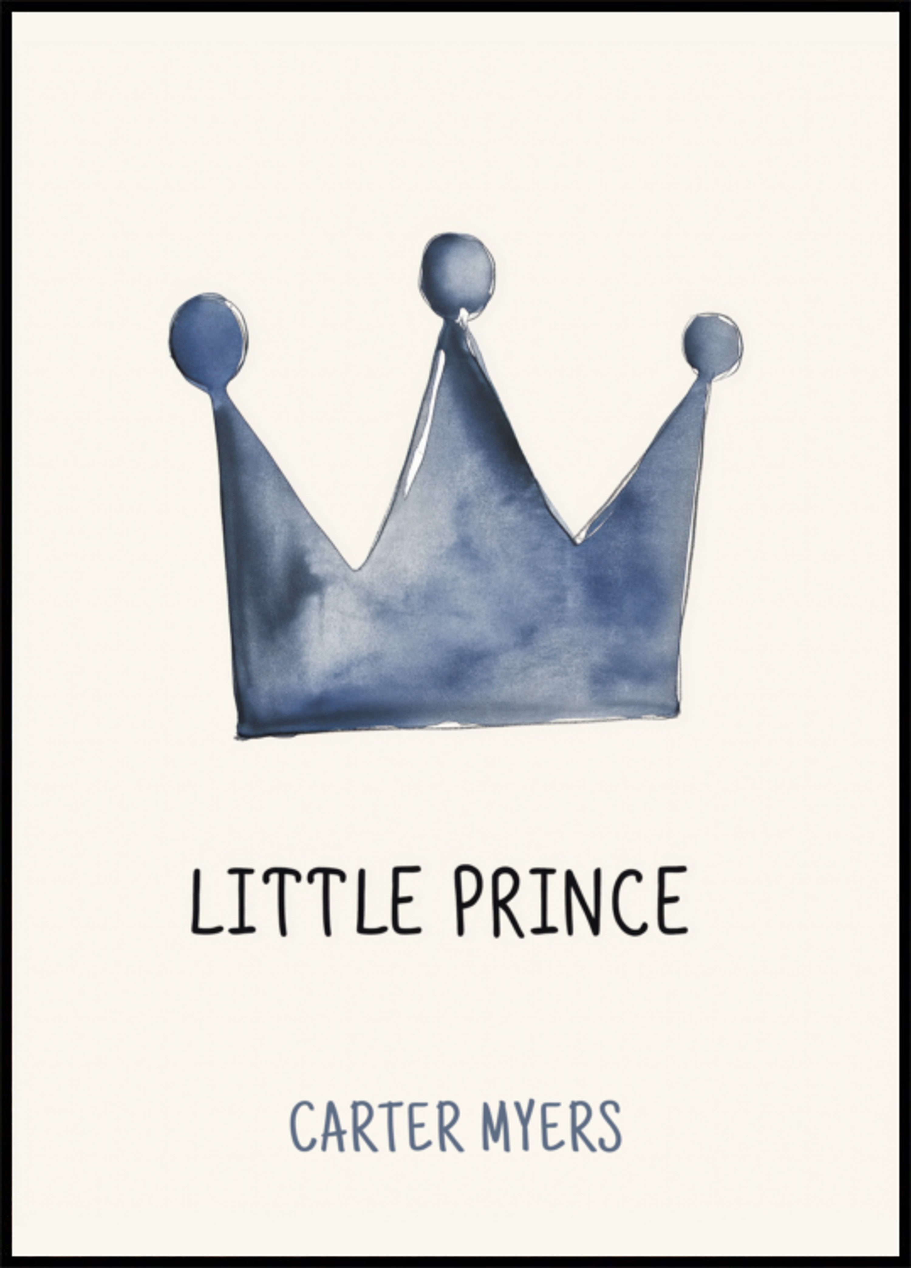 Minimalist Blue Crown Wall Art for Children