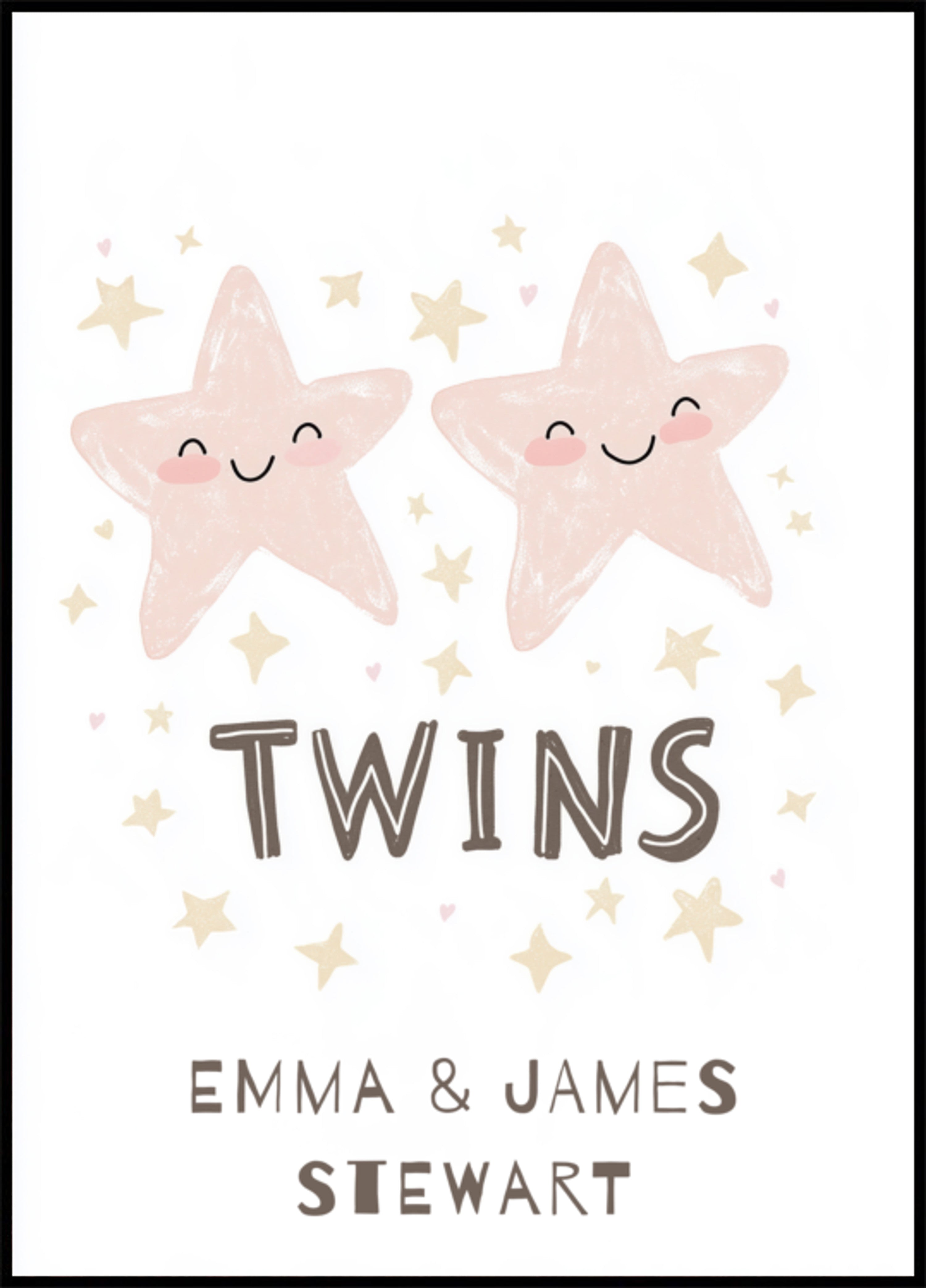 Personalized Twins Star Wall Art