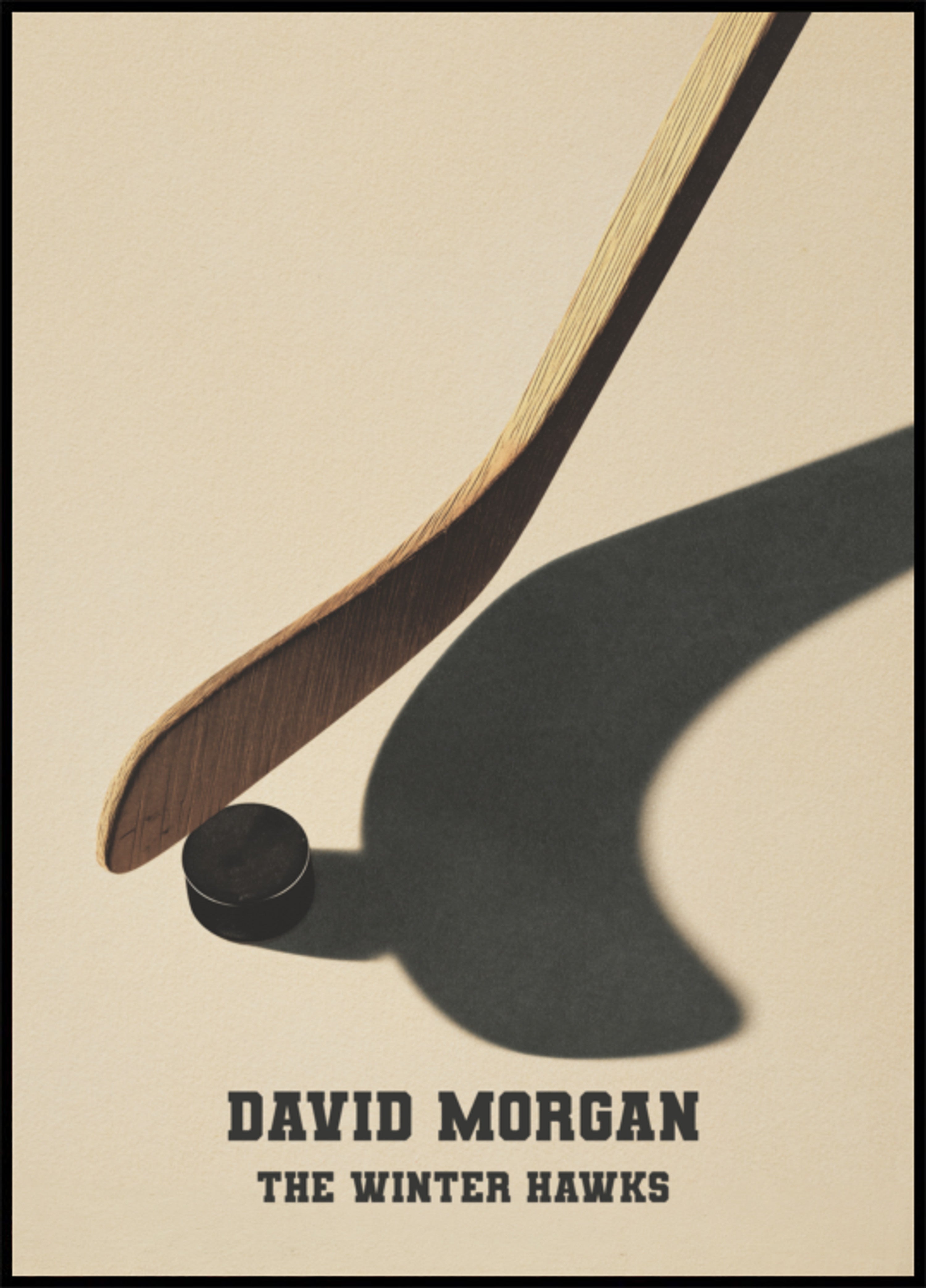 Hockey Stick and Puck Shadow Poster