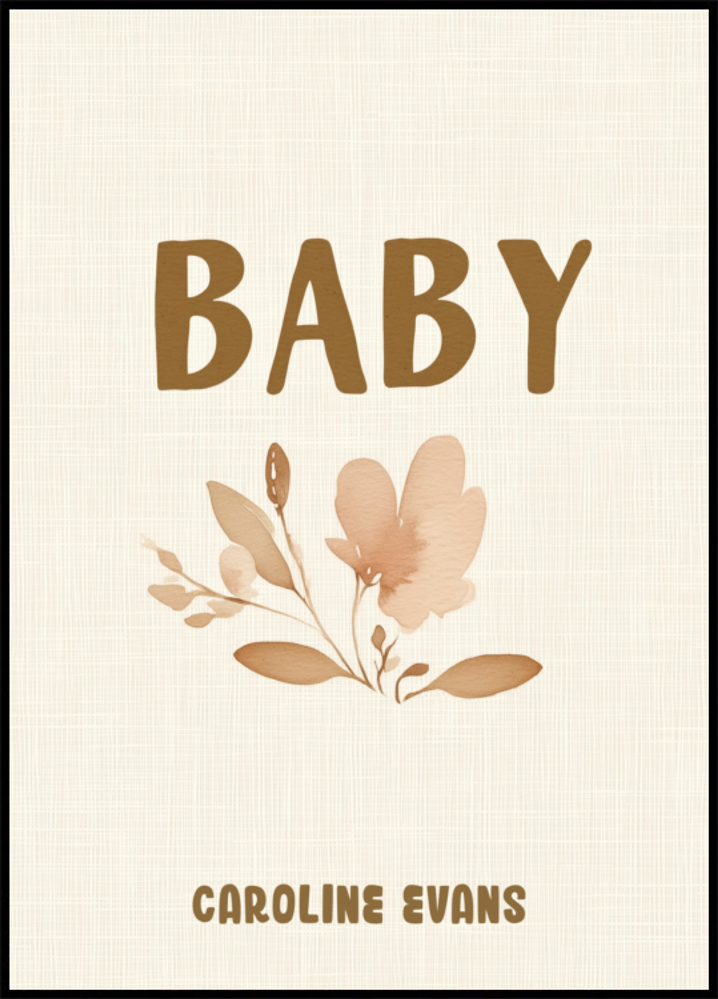 Malerisk blomster baby navn veggkunst uten navnepersonalisering