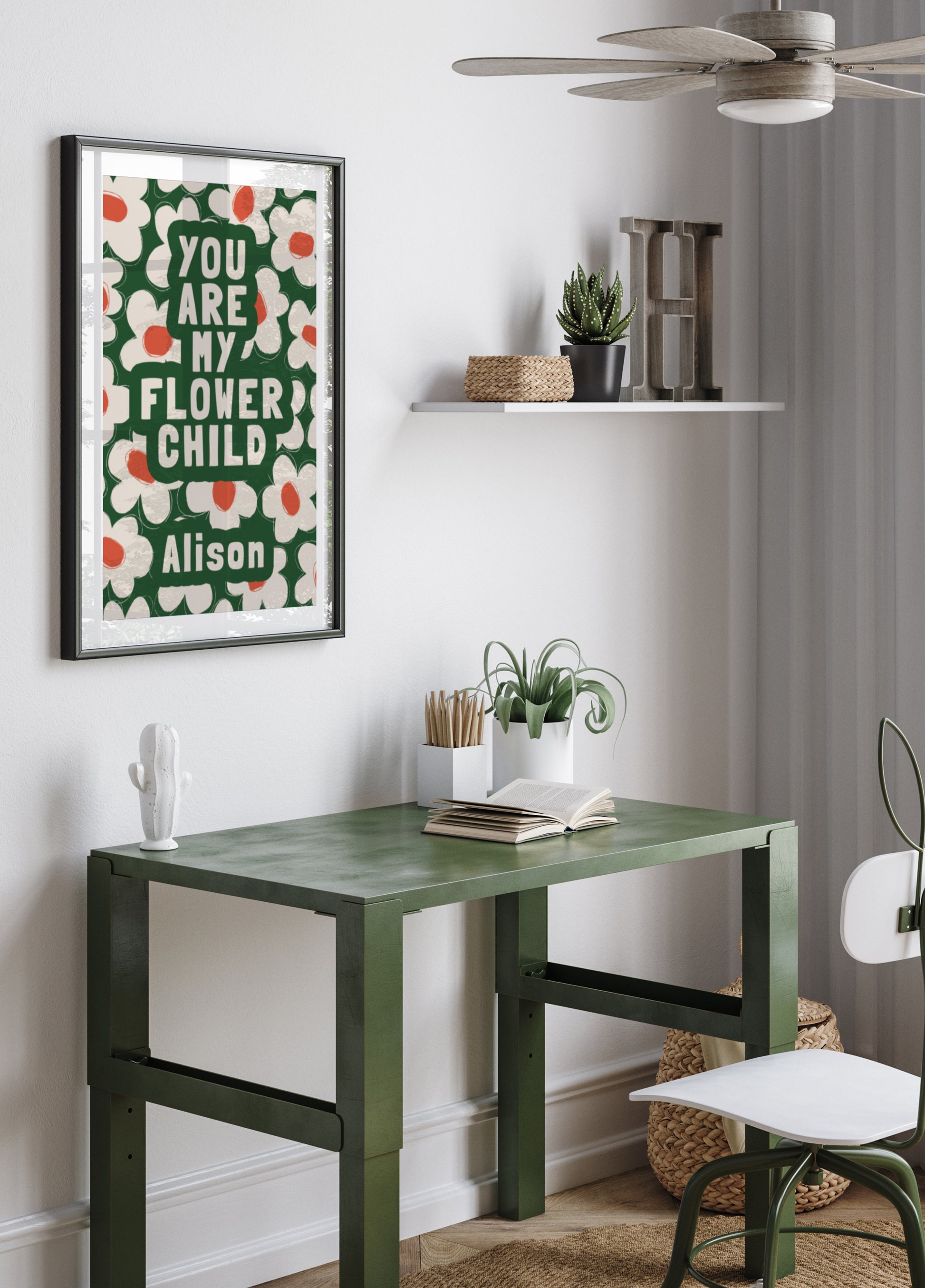 Floral Typography Art for Flower Child