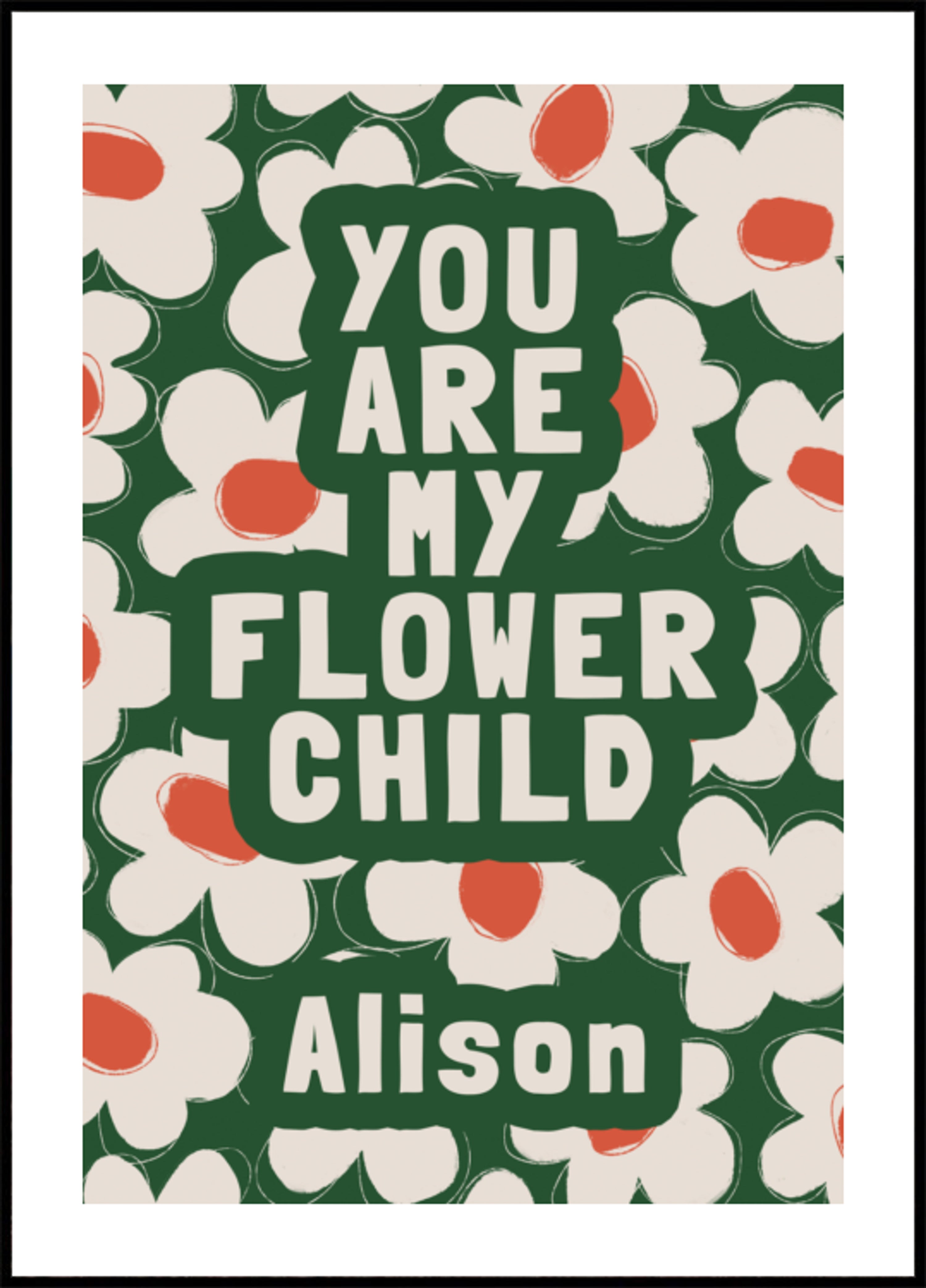 Floral Typography Art for Flower Child
