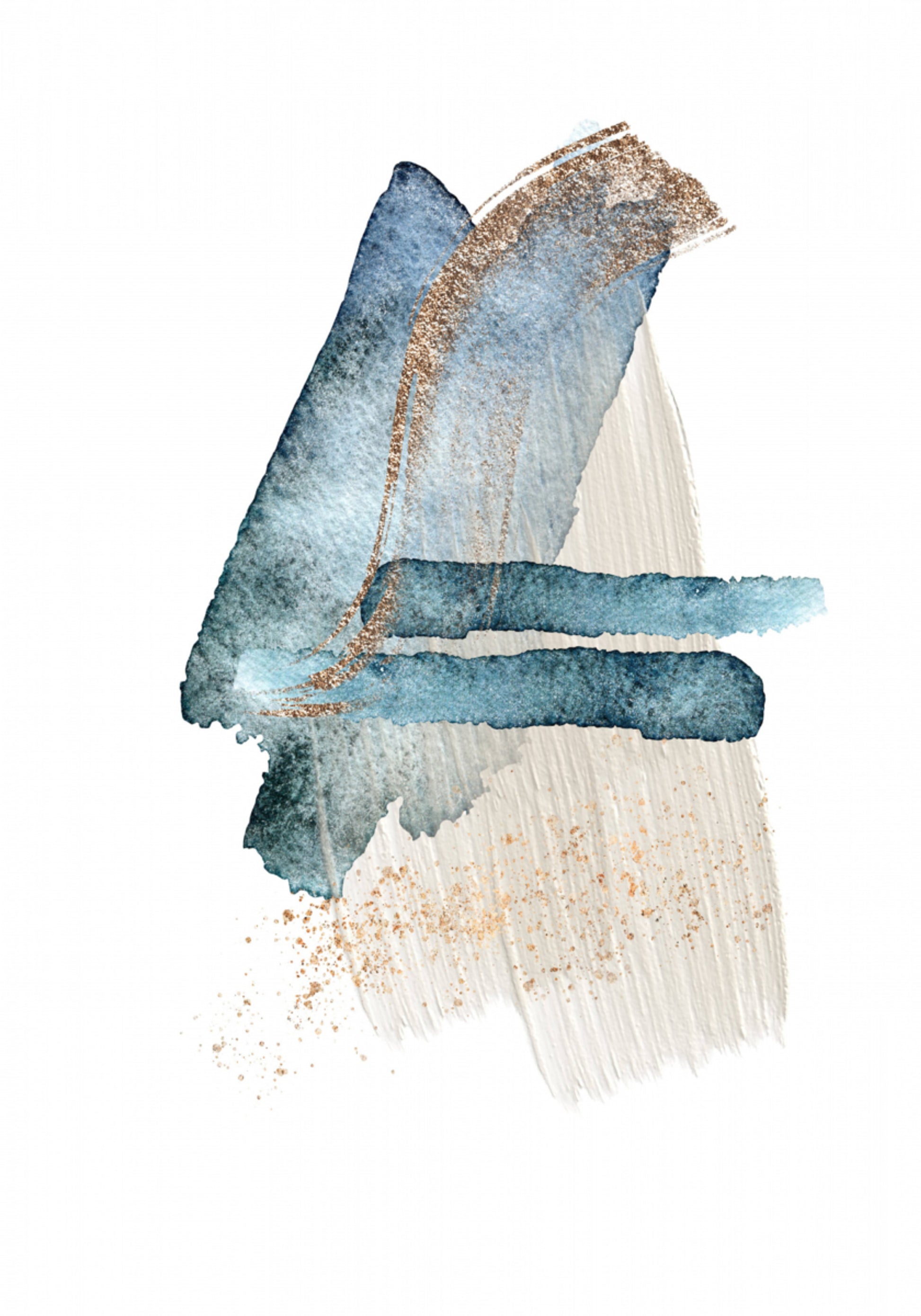 Modern Blue Gold Strokes