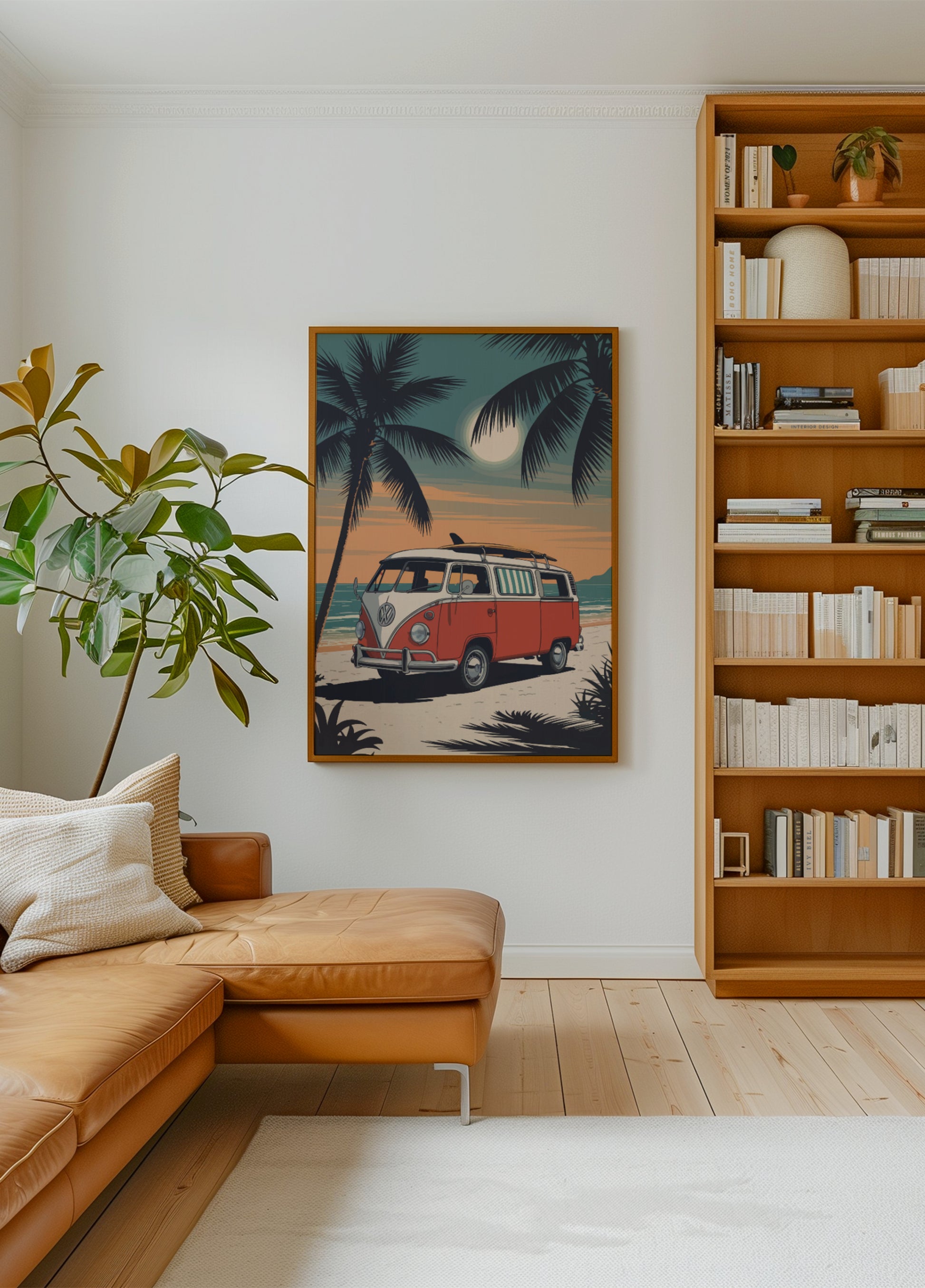 Vintage Beach Van Sunset