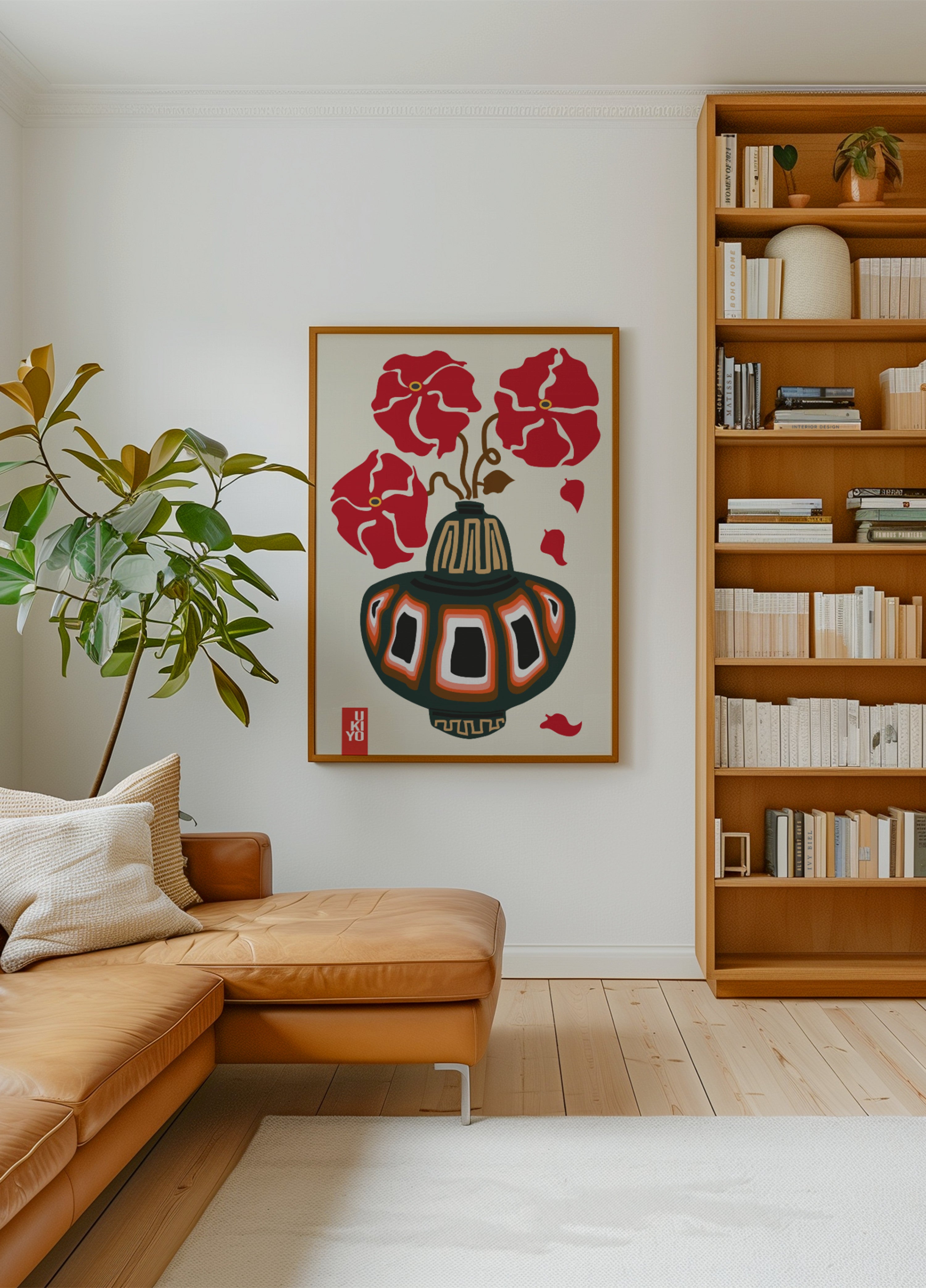 Red Ukiyo Flowers